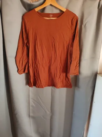 Tee shirt marron manches 3/4