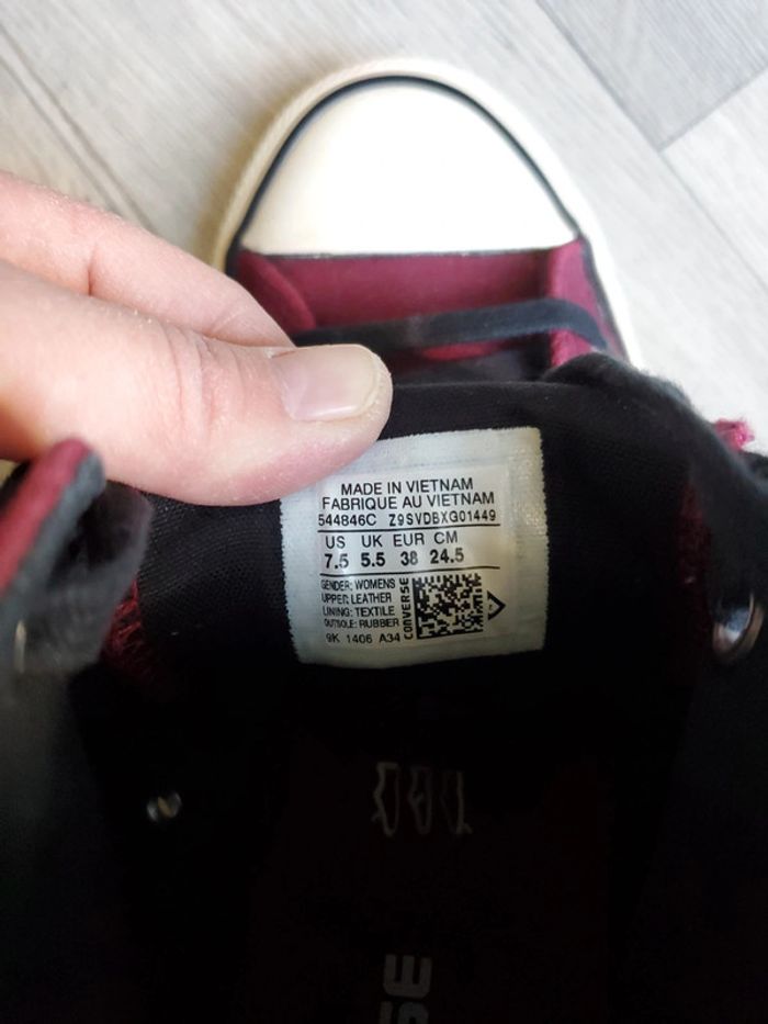 Converse bordeaux et noire P.38.5 - photo numéro 7