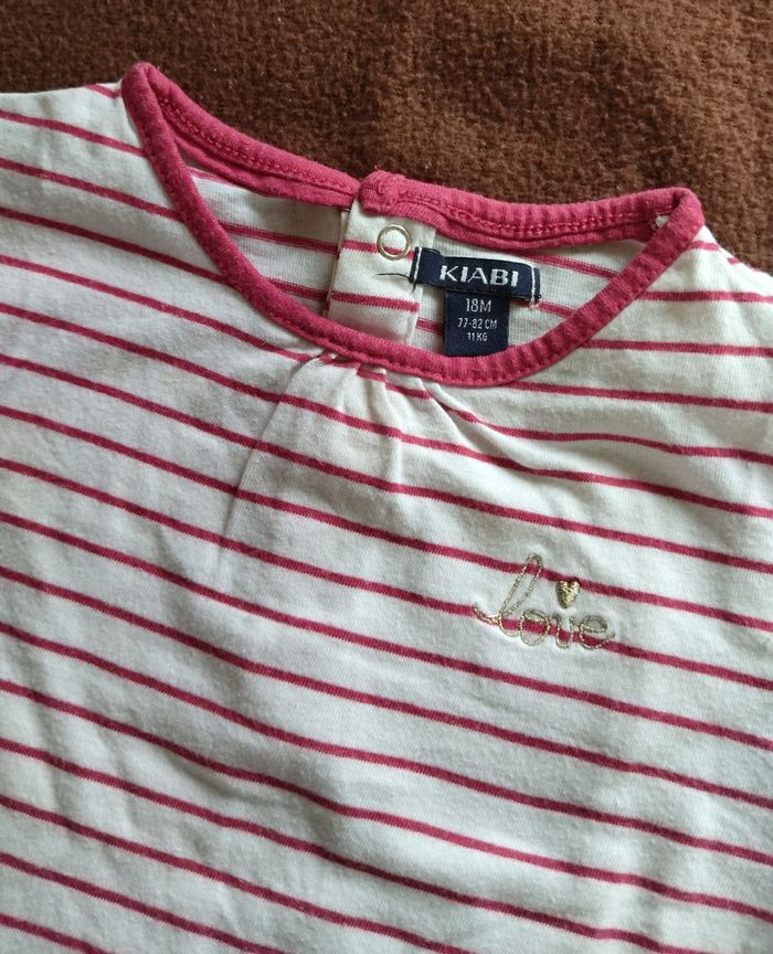 Sweat blanc à rayures et manches longues KIABI, Taille 18 mois - photo numéro 4