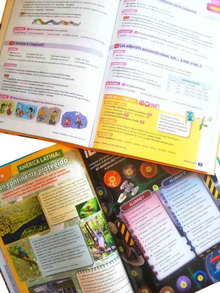 Lot de deux manuels scolaires espagnol avec CD - photo numéro 3