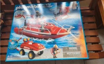 Playmobil city action de pompiers bateau , hélicoptère, quad ...