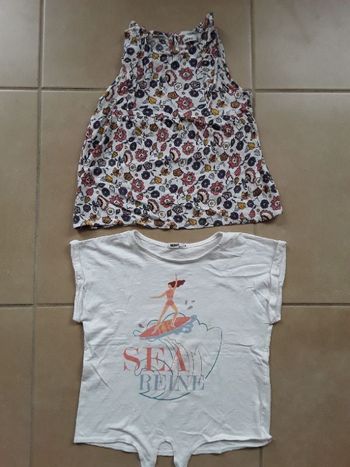 Lot 2 hauts fille 8 ans GEMO BE