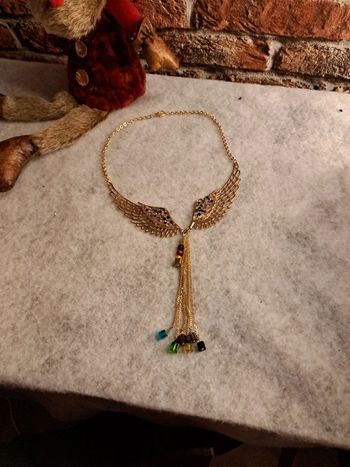 Collier ailes d'ange multicolore strass