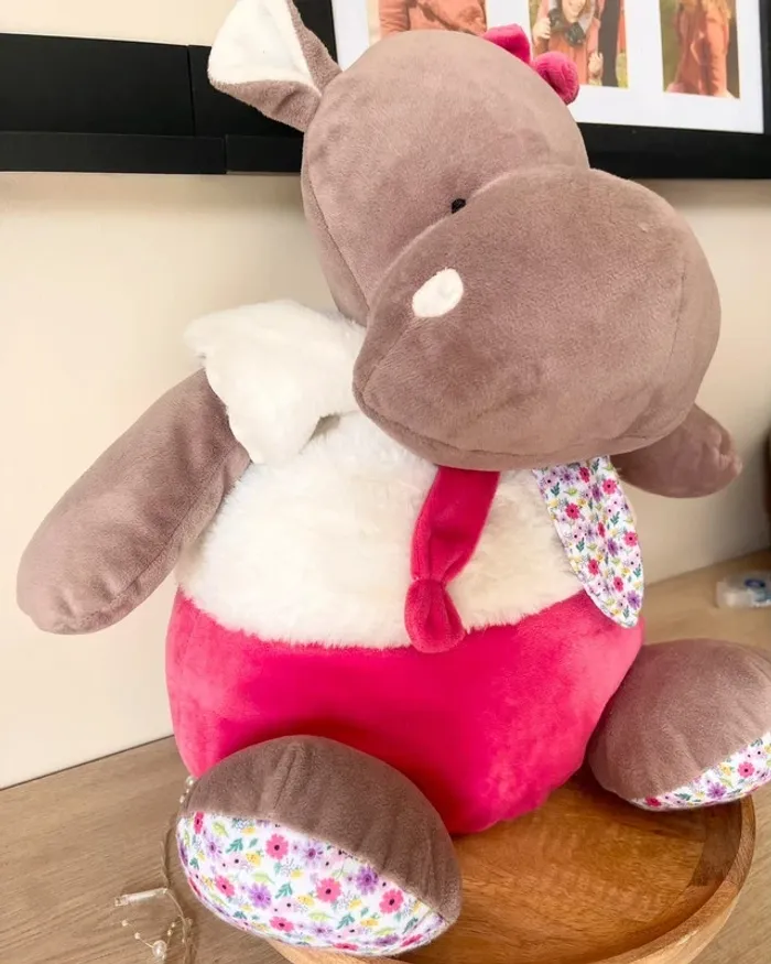 Peluche et range pyjama 2 en 1 Zoé l'hippopotame - Baby Nat' - photo numéro 4