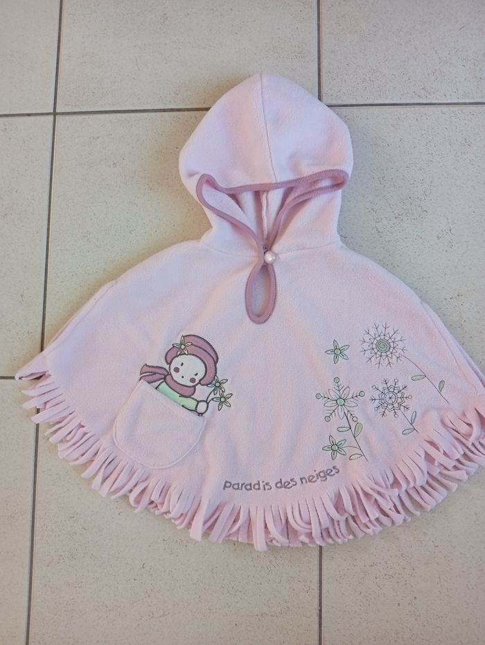 Poncho polaire avec capuche fille 18 mois