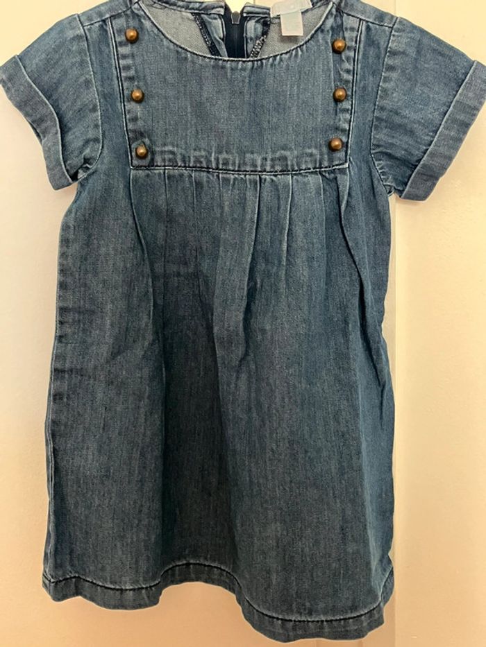 Robe manches courtes en jeans 24 mois Obaibi