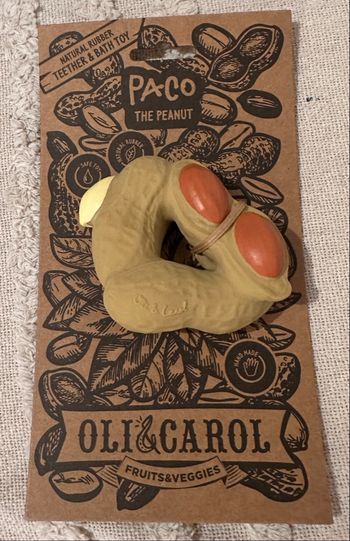 🥜 Jouet de dentition Oli & Carol – Paco the Peanut 🥜 Neuf ✨