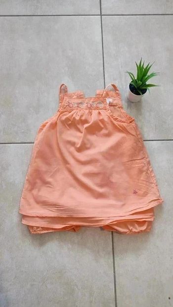 Jolie barboteuse orange en coton 12 mois  obaibi
