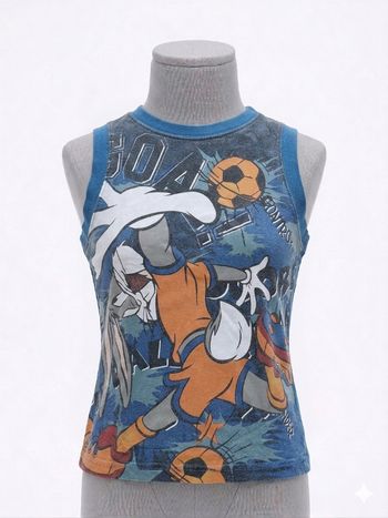 Débardeur imprimé Bugs bunny looney tunes bleu et multicolore 4 ans en coton 