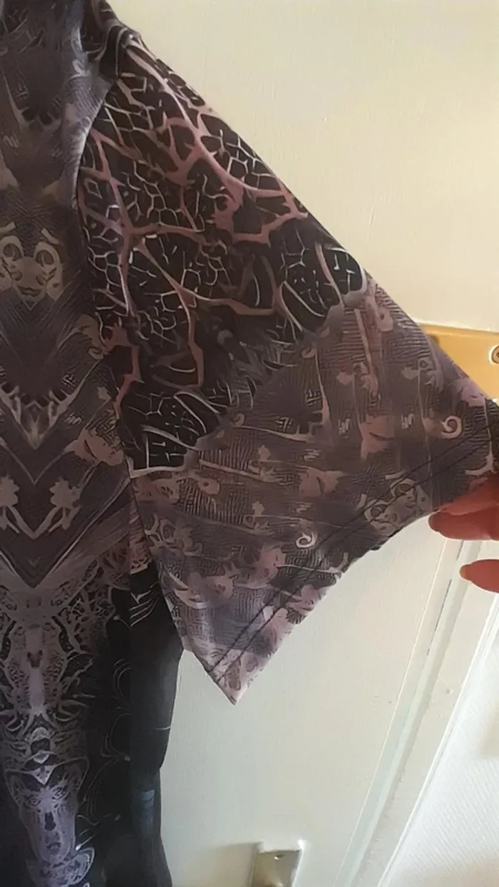 T-shirt imprimé femme, style Gothique, tête de mort avec fleurs roses, XXL - 46 - photo numéro 5