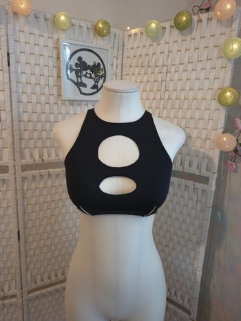 👙 joli top de maillot de bain noir Cut-Out vero moda femme TM 