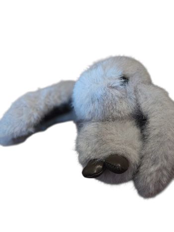 Porte-clefs lapin gris