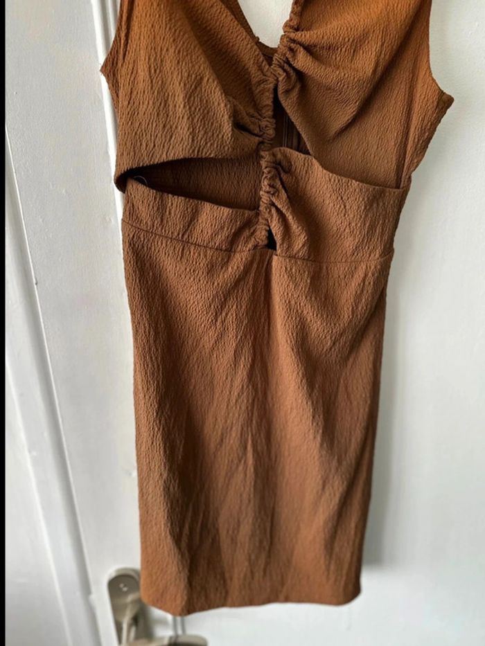 Robe courte sans manches asymétrique avec ouvertures marron taille S Pull & Bear - photo numéro 3