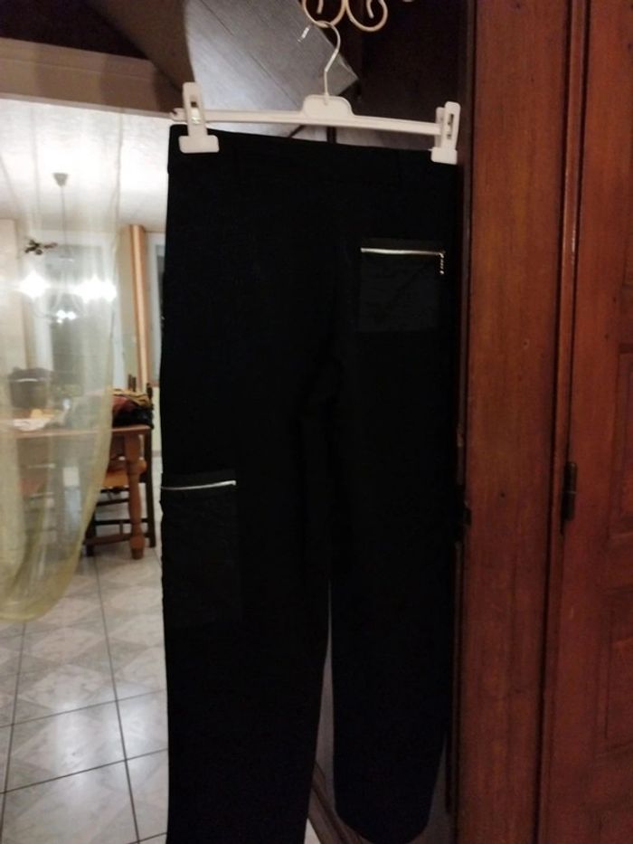 Pantalon droit noir patchwork vintage S/36 y2k - photo numéro 8
