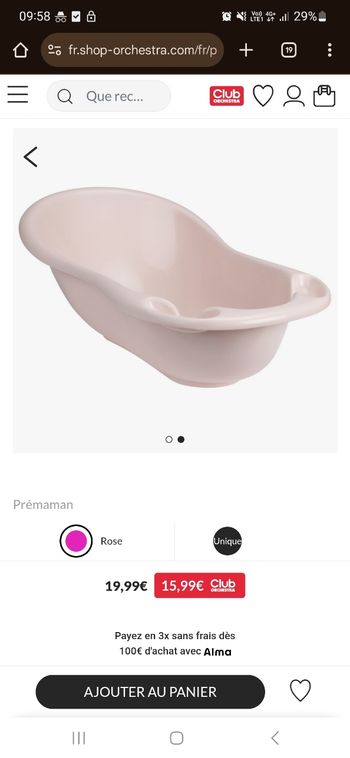 Baignoire avec support