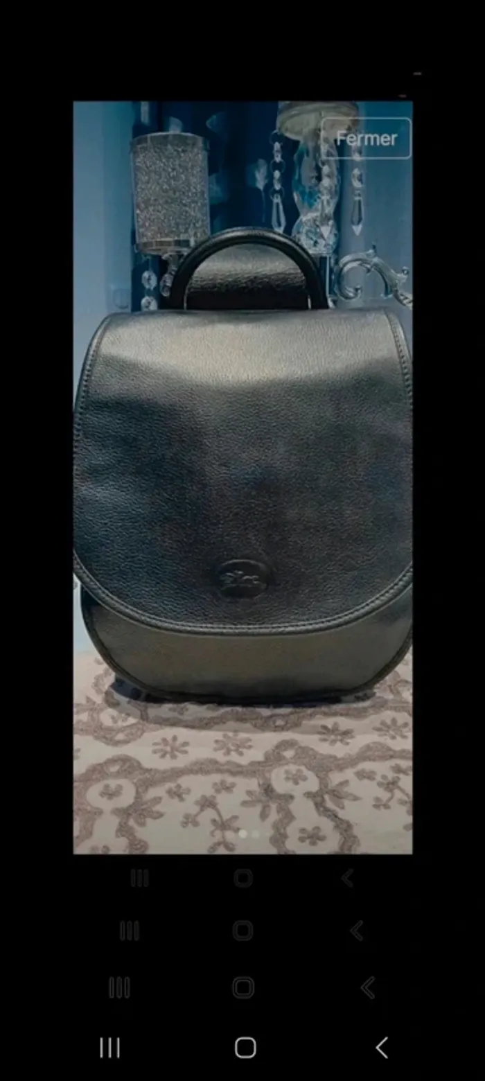 Sac à dos longchamp vintage en cuir - photo numéro 3