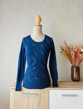 Tee shirt manches longues à bijoux taille S / M 36/38 • boutique indépendante • parfait état