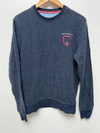 Pullover polka dots navy blue rugby Ruckfield Mens Small