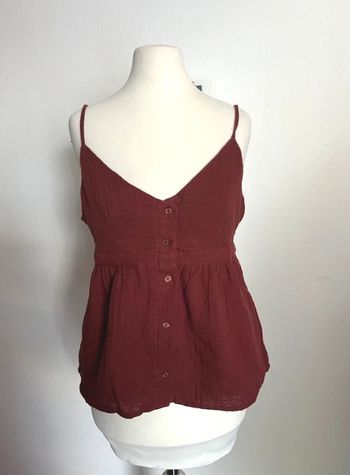 Top, débardeur bretelles ajustables bordeaux taille S 100 % coton
