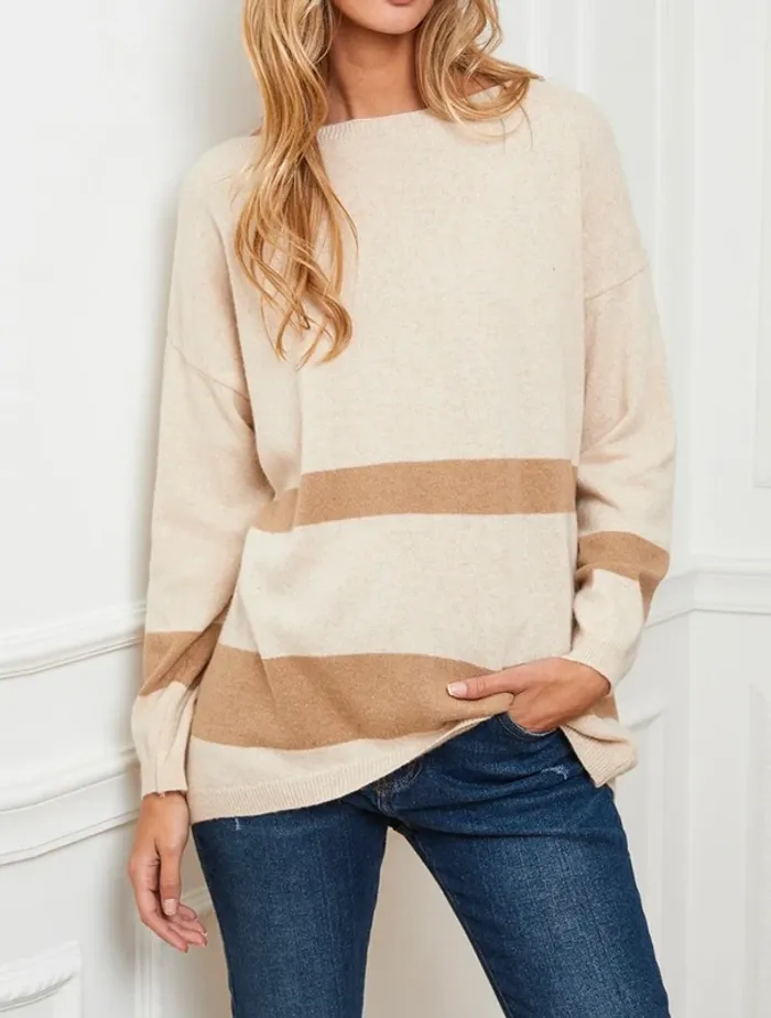 Joséphine pull enova beige taille L.40 Laine et cachemire .