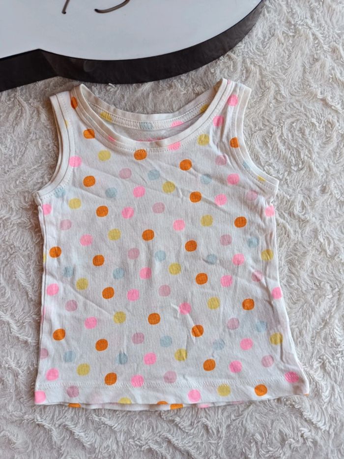 Débardeur tee shirt sans manche Fille 6/9 mois Primark 100% coton - photo numéro 2