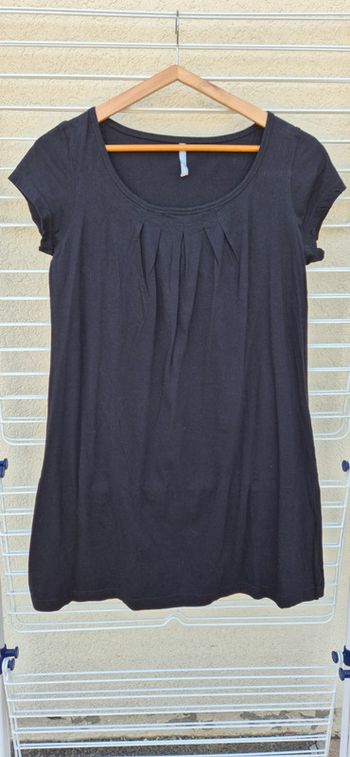 Robe d'été uni noir 100% coton.