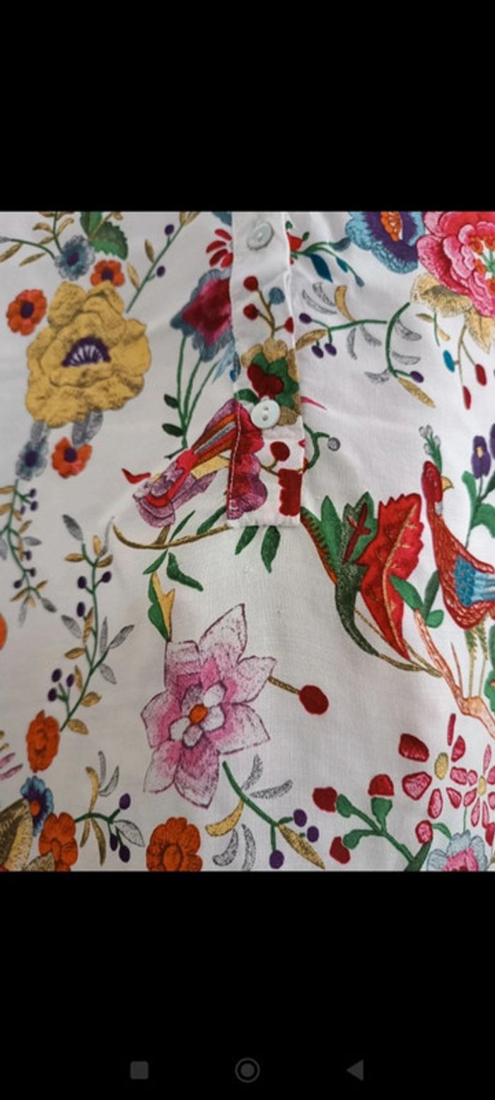 Blouse fleurie Zara femme taille M - photo numéro 2