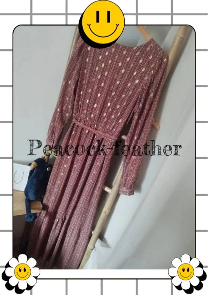 Robe longue TU marron terracotta / dorée - photo numéro 8
