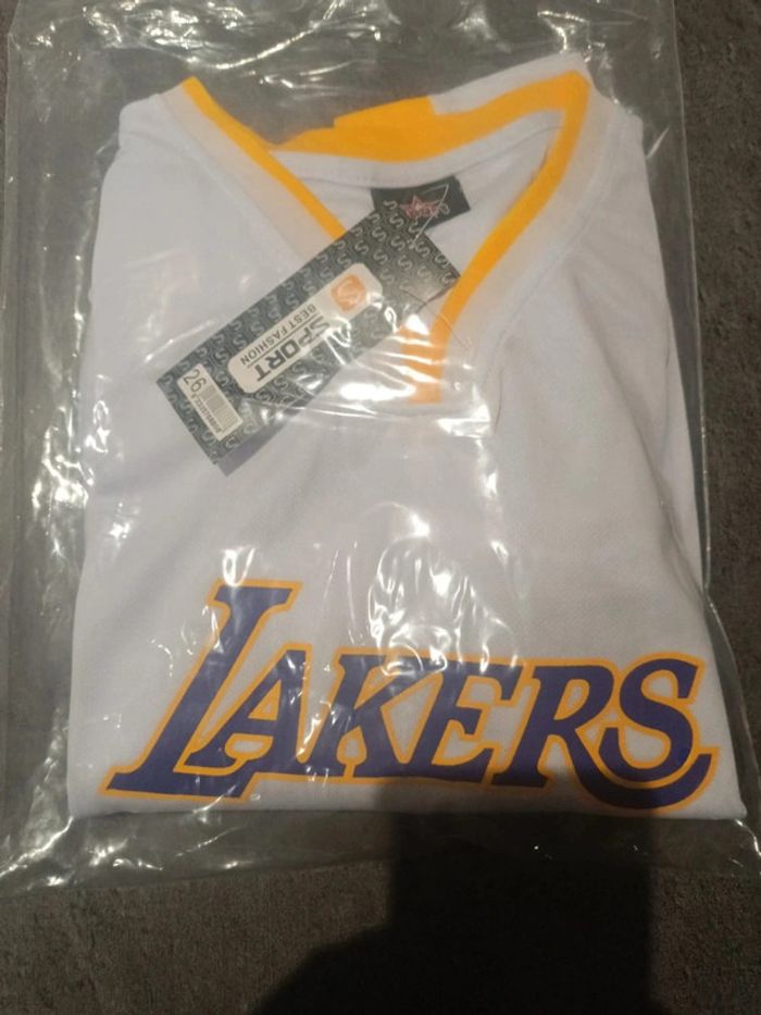 Tenue NBA Los Angeles Lakers Kobe Bryant blanc t26 - photo numéro 4