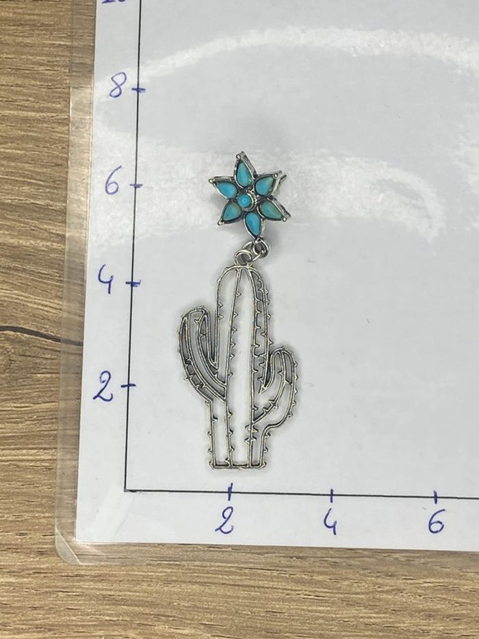 Boucles d’oreilles cactus acier - photo numéro 5