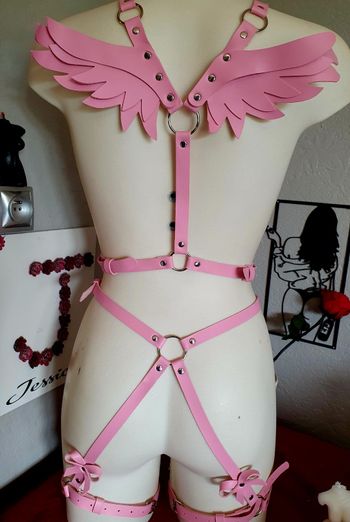 Ceintures ailes roses festival bondage costume