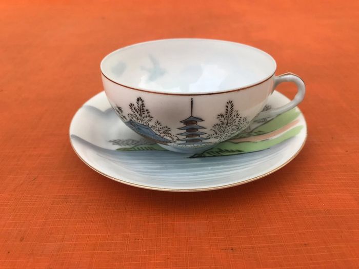 Tasse / Soucoupe  Porcelaine fine Décor japonisant CFC Japan - photo numéro 2
