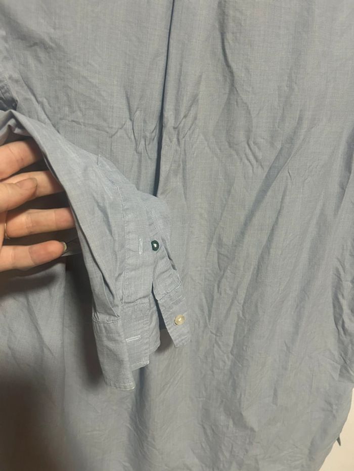 Jolie chemise unie grise/bleue • Lacoste • Taille 41/L • 100% coton - photo numéro 12