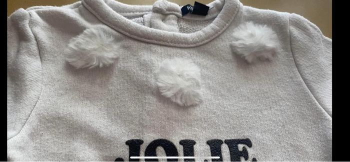 Pull kiabi blanc jolie et pompons - photo numéro 2