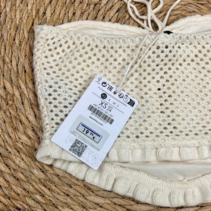 Top bustier crochet crème Bershka - taille 34 - neuf avec étiquette - photo numéro 4