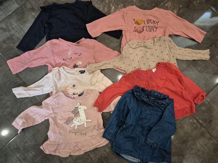Lot de 8 t shirt manches longues 9 mois