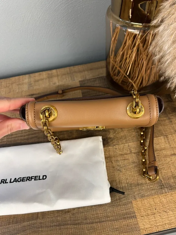 Sac Bandoulière Karl Lagerfeld Autograph Camel Neuf - photo numéro 2