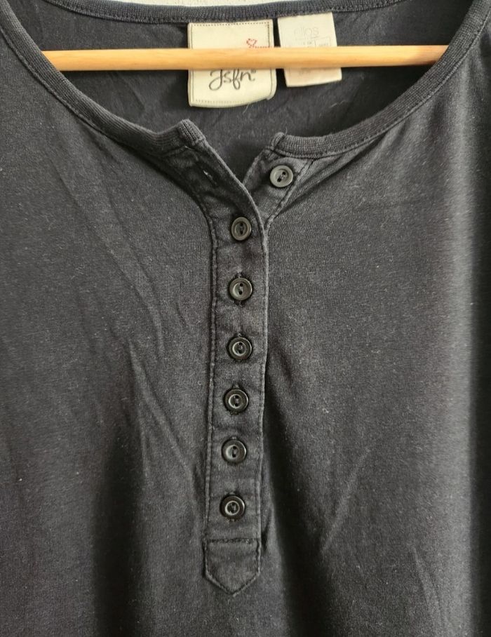 Tunique noire 100% coton – Coupe droite longue – Taille 38 – La Redoute - photo numéro 2