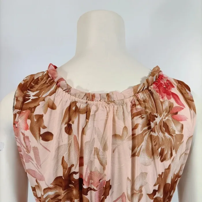 Robe Longue - Sen YA - taille L - Rose pastel - Col rond Perles, sans manche - A206 - photo numéro 7