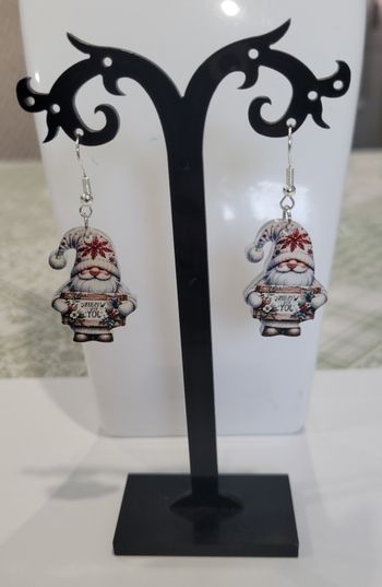 BOUCLES D'OREILLES GNOME NOEL ! NEUVE ! MODELE 1