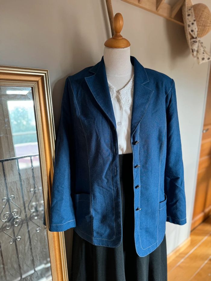 Surchemise Veste Bleu Epaisse Vintage Karting Années 80 90