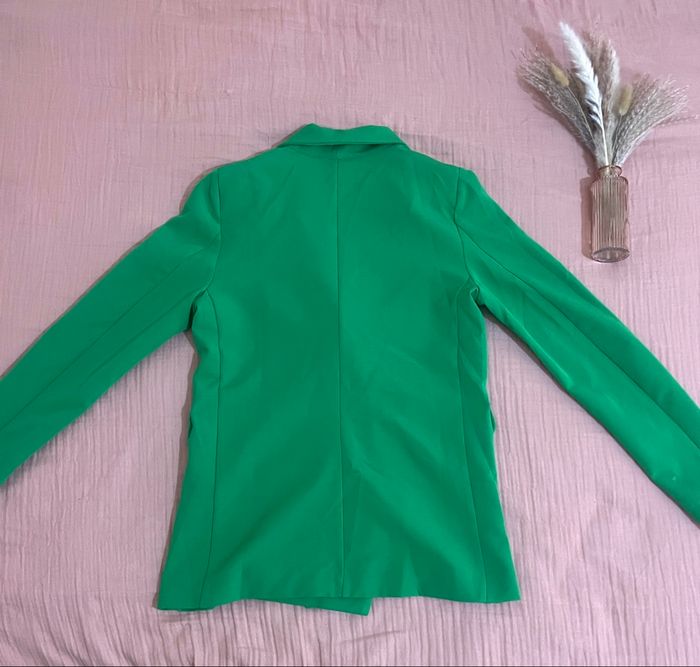 Blazer vert, boutons noirs, manches longues, pour femme - photo numéro 2