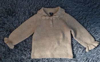 Pull beige style laine effet pelucheux 18mois