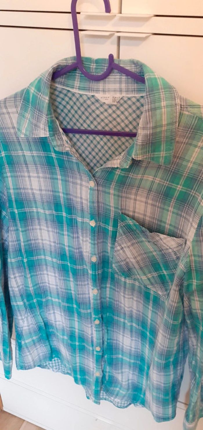 Chemise  carreaux  blanc  bleu - photo numéro 2