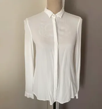 Promod chemise blouse Haut voilé invisible blanche femme taille 36