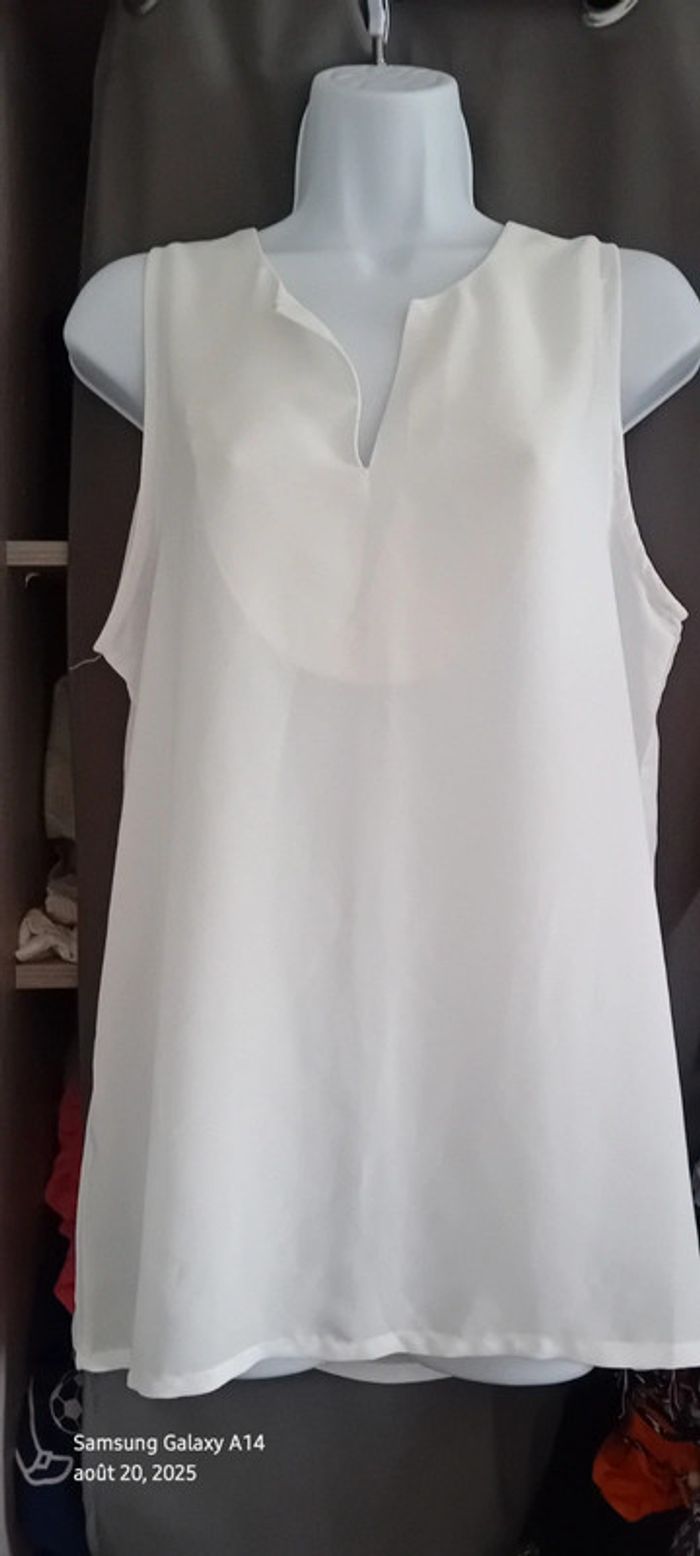 Blouse longue sans manches col V en voile femme S only & u - photo numéro 7