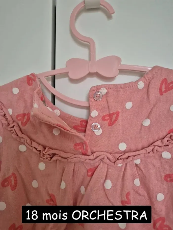 T-shirt blouse Orchestra 18 mois 81 cm rose manches longues - photo numéro 6
