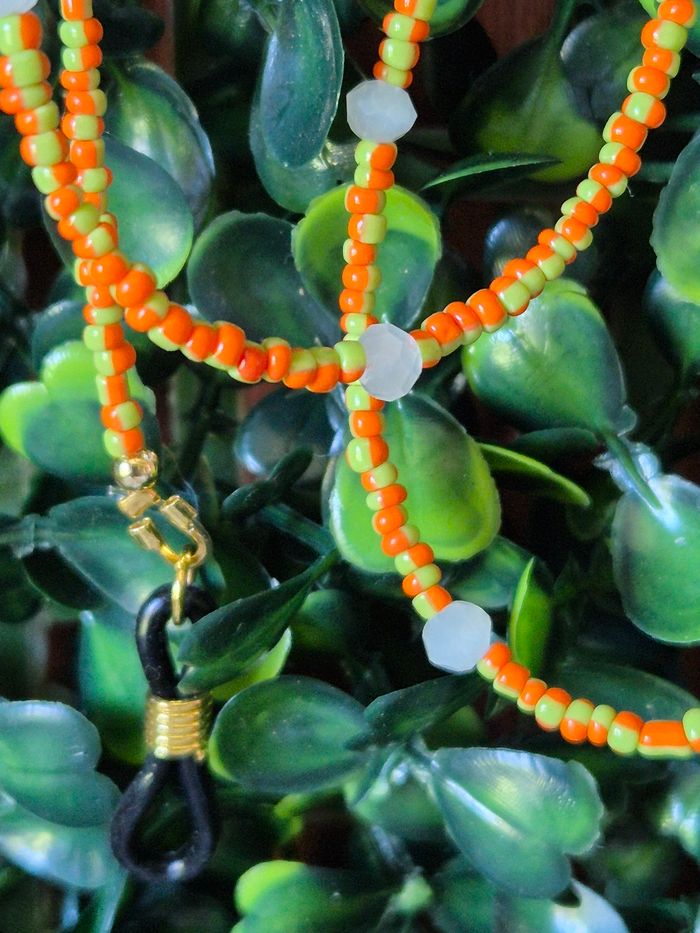 Cordon à lunette orange/vert - photo numéro 2