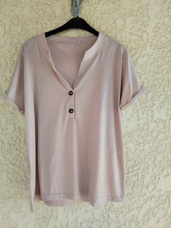 T-shirt femme taille 44 manches courtes rose