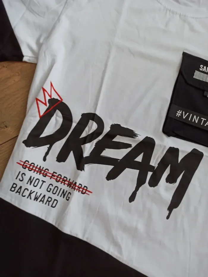 Tee shirt noir et blanc homme L - photo numéro 4